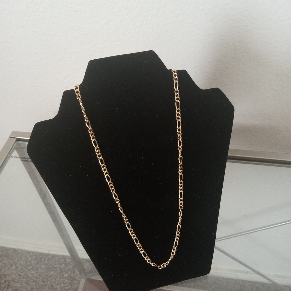 Gennaro Classic Gold Tone Link Chain Necklace Figaro - Picture 4 of 5
